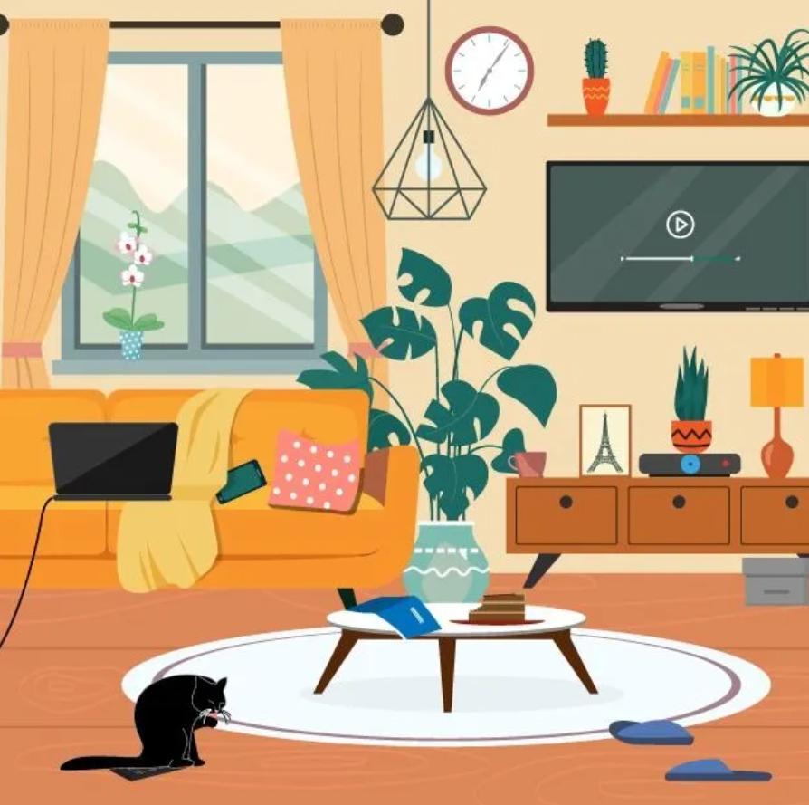 Hitta den dolda fjärrkontrollen i vardagsrummet / foto av Jagranjosh Hitta den dolda fjärrkontrollen i vardagsrummet / foto av Jagranjosh